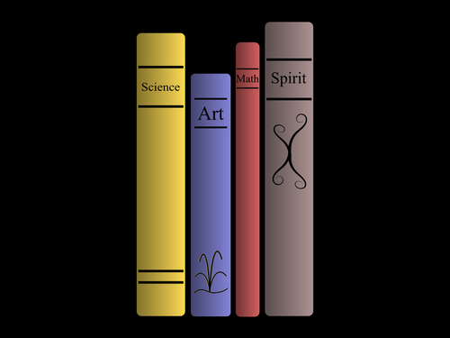 Stack Of Books With Educational Topics Clipart