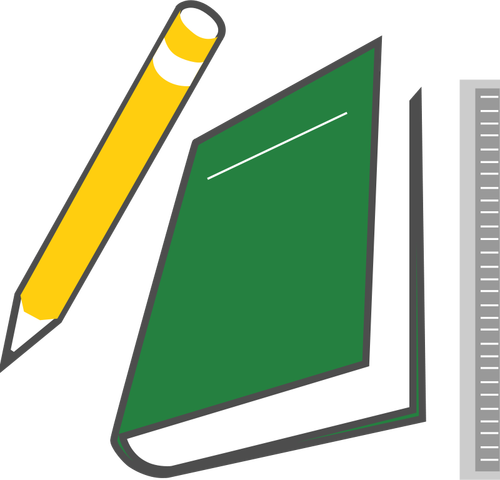 Pen, Notebook And Ruler Clipart
