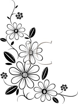Download Black And White Flower Border Png Image Clipart PNG Free