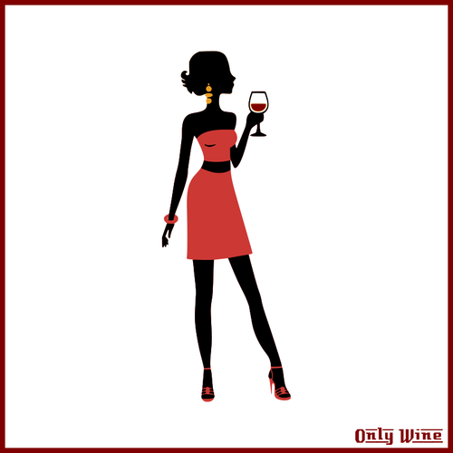 Girl And Wine Clipart
