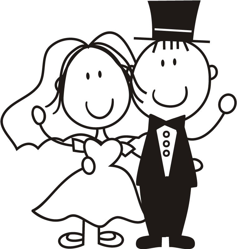 Bride And Groom Cartoon Image Vector For Clipart