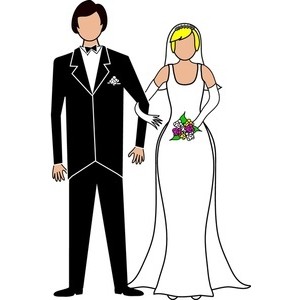 Bride And Groom Black And White Clipart