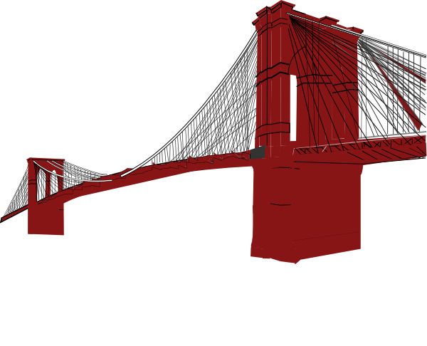 Red Brooklyn Bridge At Clker Vector Clipart