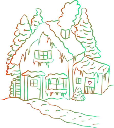 Scary House Sketch Clipart