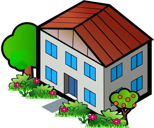 Of Red Roof Home Clipart