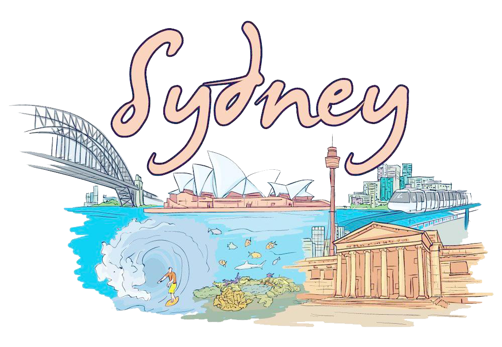 Building City Sydney, Opera House Illustration Wall Clipart