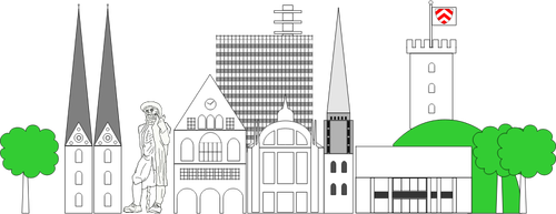 Buildings Of Bielefeld City Clipart