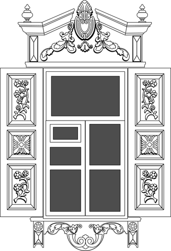 Of Typical Siberian Loghouse Window Clipart