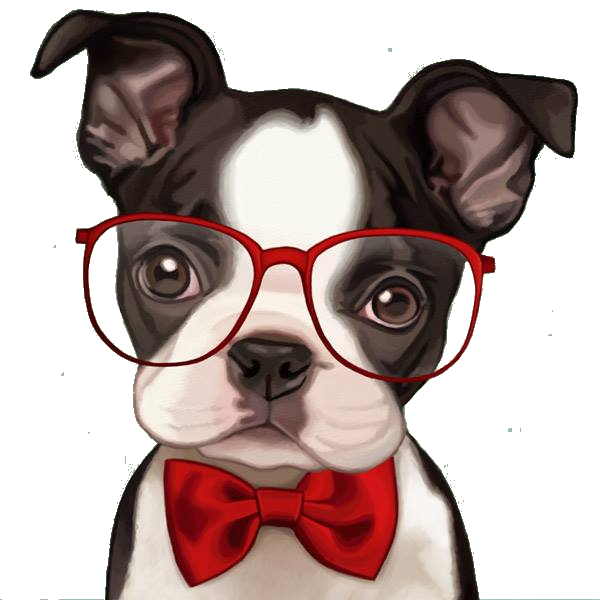 Bulldog Boston Pug French American Retro Party Clipart