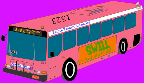 Pink City Bus Clipart