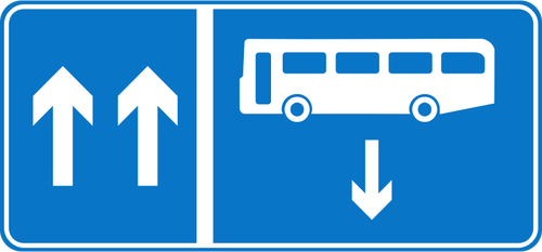 Bus In Opposite Lane Information Traffic Sign Clipart
