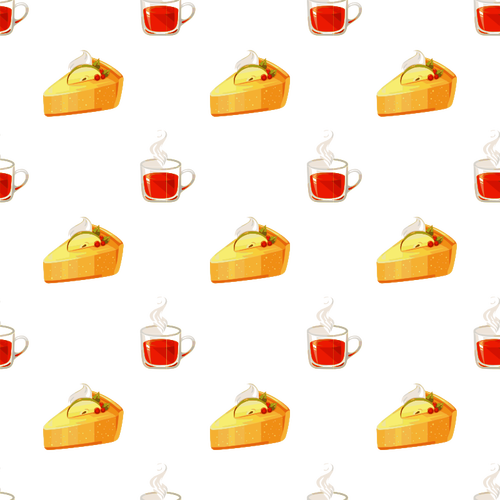 Tea And Cake Seamless Pattern Clipart