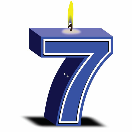 Number Seven With Candle Clipart