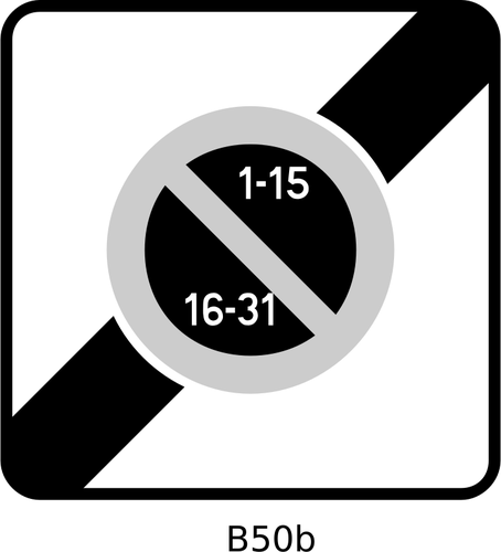 Of Road Sign For A Parking Zone With Disc Clipart