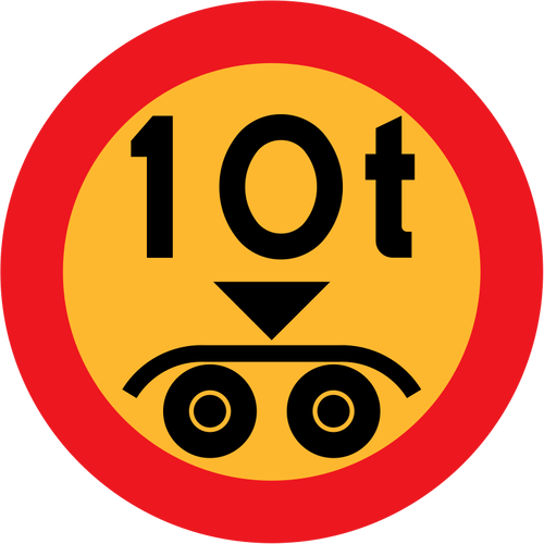 10 Ton Payload Road Sign Clipart