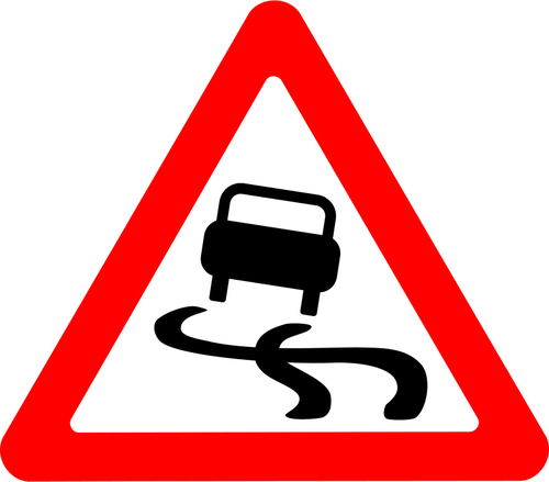 Slippery Road Roadsign Clipart