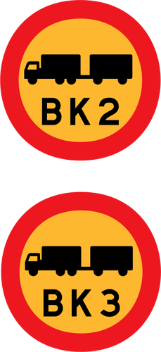 Bk2 And Bk3 Trucks Road Sign Clipart