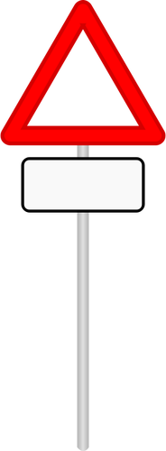 Of Blank Warning Triangular Street Sign Clipart