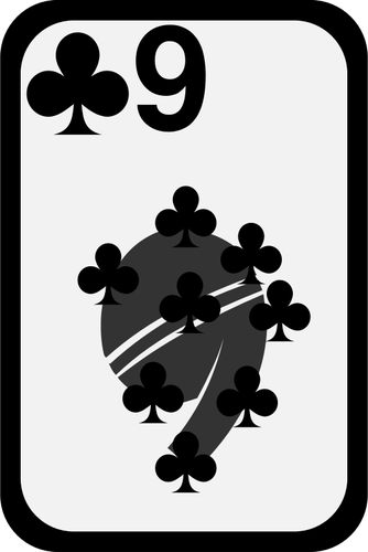 Nine Of Clubs Funky Playing Card Clipart