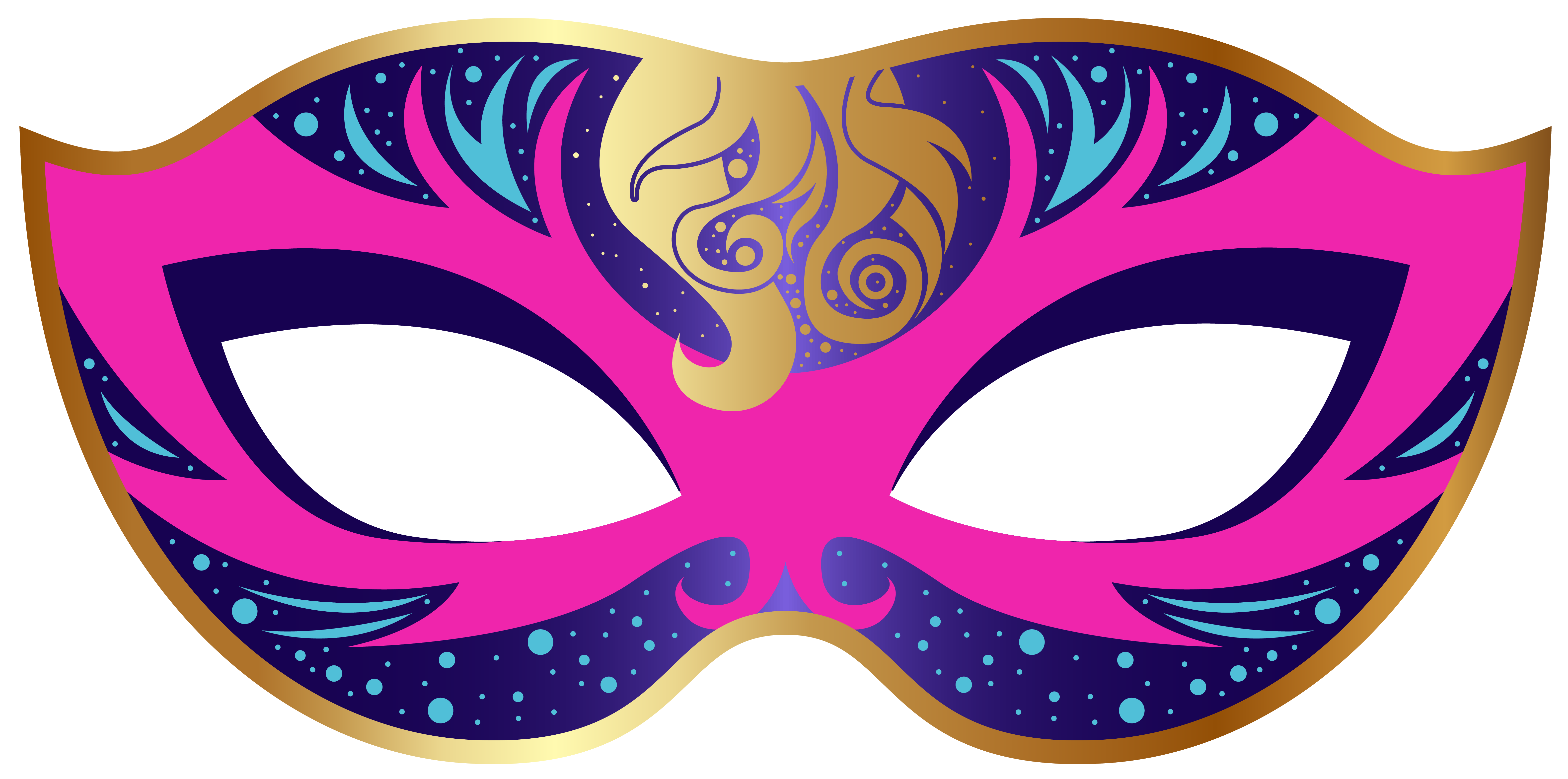 Pink And Blue Mask Carnival Free HQ Image Clipart