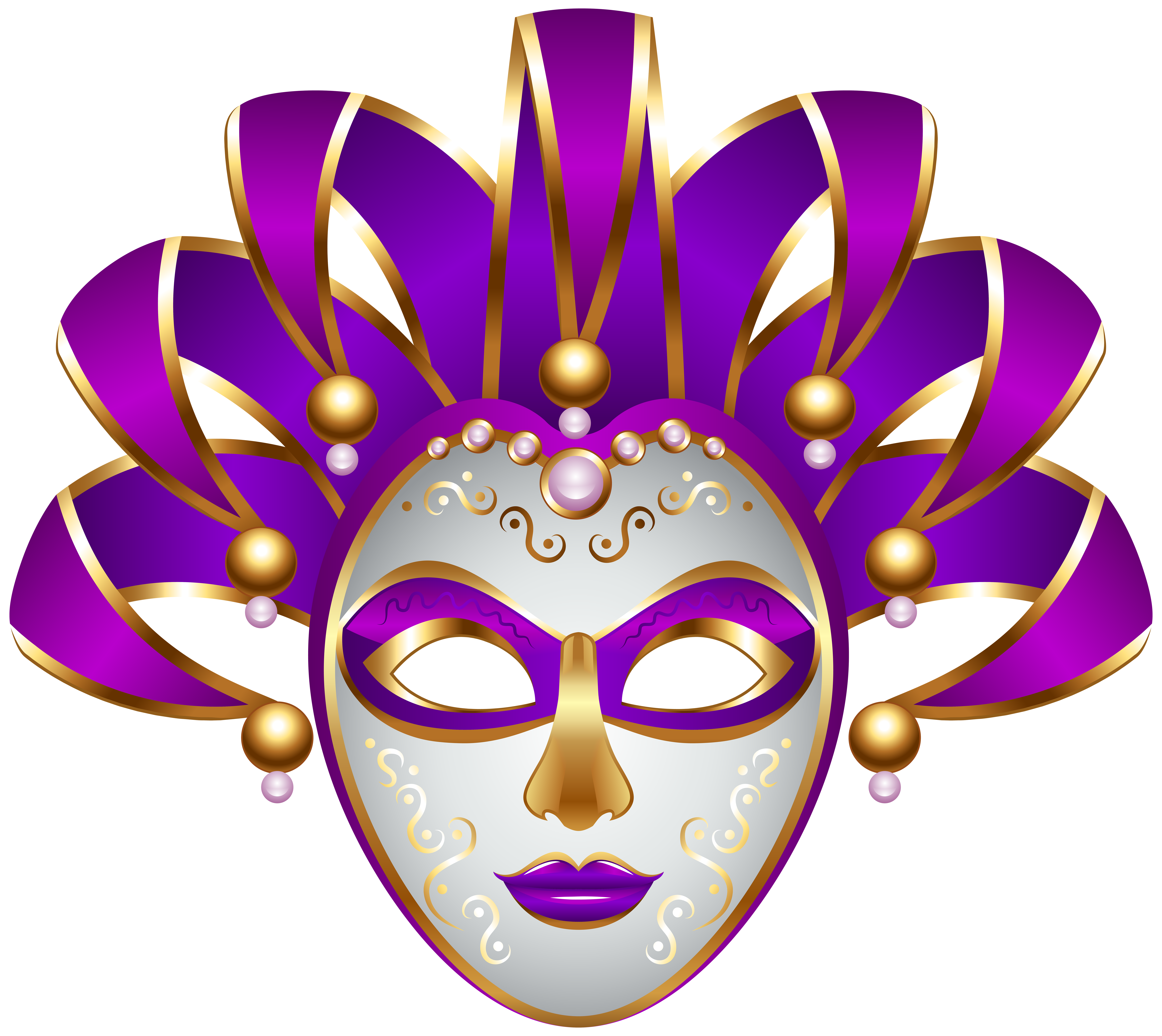 Download Mardi Carnival Purple Gras Mask Transparent Clipart PNG Free