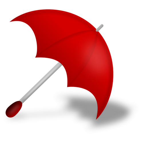 Of Red Umbrella With Shadow Clipart