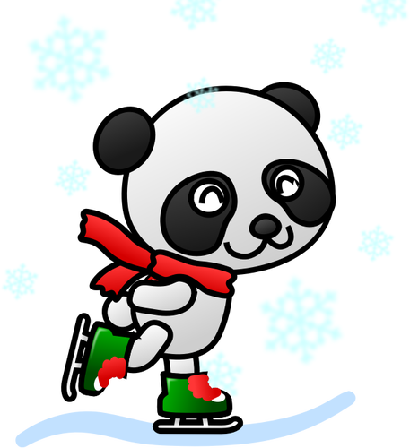 Of Panda With A Red Scarf Clipart
