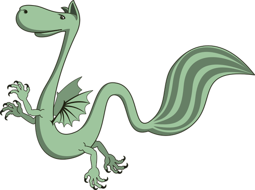 Green Dragon, Cartoon Style Clipart