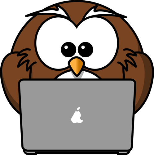 Owl With Laptop Clipart