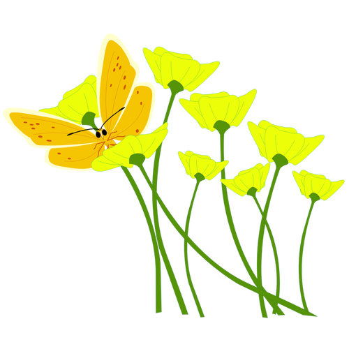 Butterfly On Flower Clipart