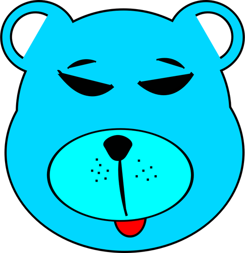 Of Simple Blue Bear Face Clipart