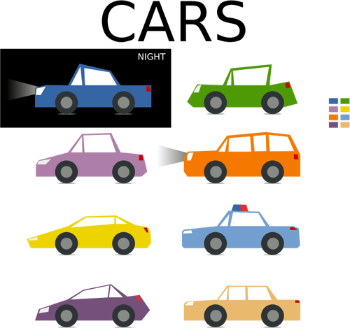 Of Cartoon Set Of Cars Clipart