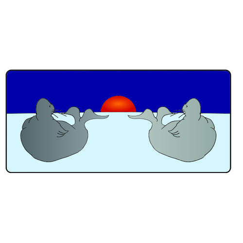 Seals In The Sunset Clipart
