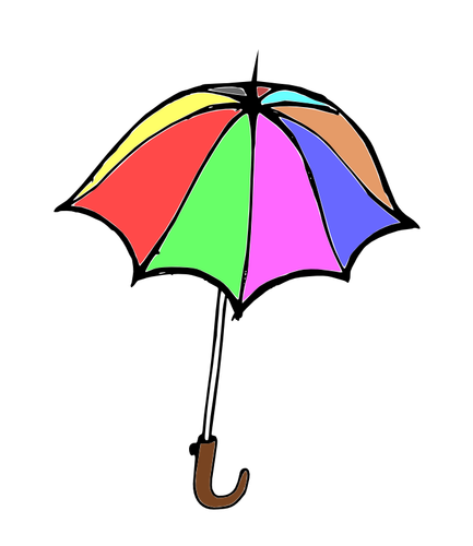 Cartoon Of Colorful Umbrella Clipart