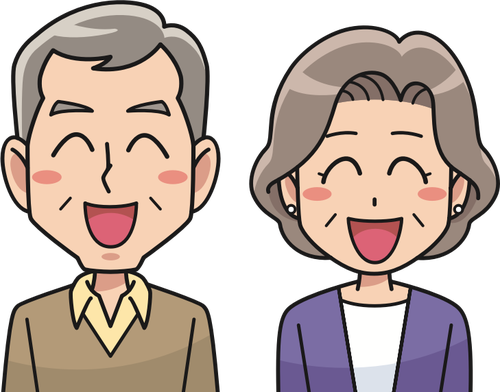 Laughing Couple Cartoon Style Clipart