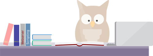 Owl Reading Illustration Clipart