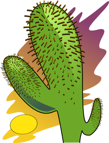 Of Cartoon Cactus In The Sun Heat Clipart