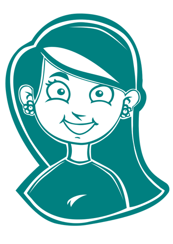 Blue Smiling Lady Clipart