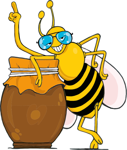 Grinning Honey Bee Clipart