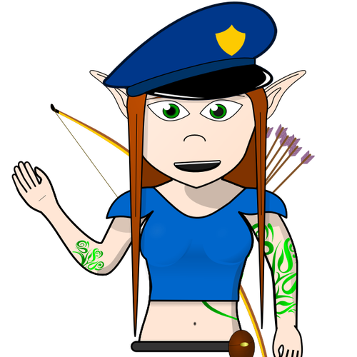 Female Police Officer Cartoon Art Clipart