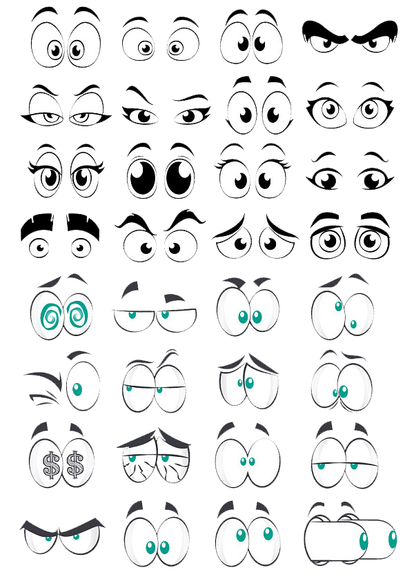 Comics Eye Cartoon Collection Element Free HQ Image Clipart