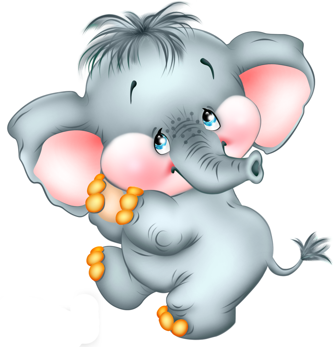 Cute Picture Cartoon Elephant Free Transparent Image HD Clipart