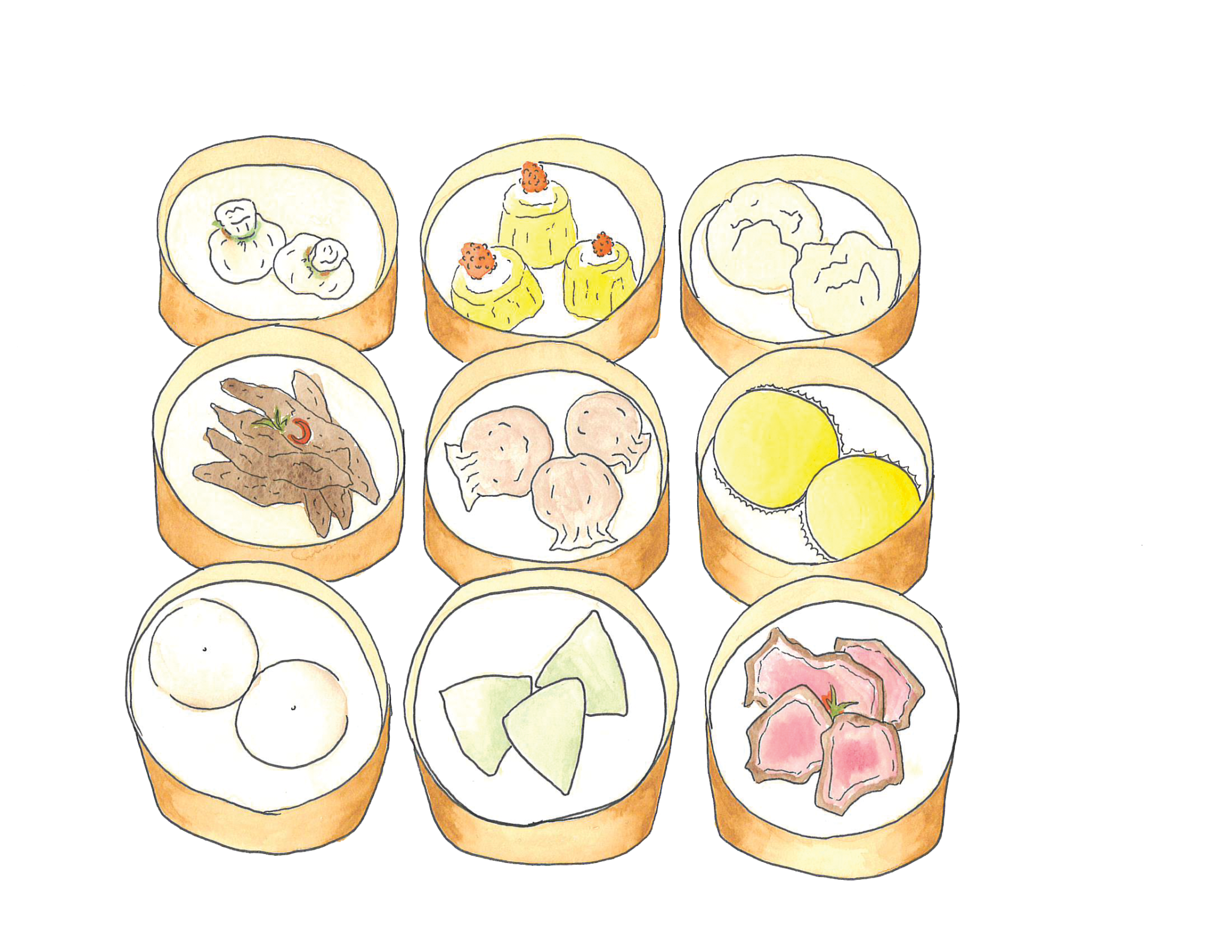 Dim Cuisine Sum Dumpling Illustration Dimsum Cartoon Clipart