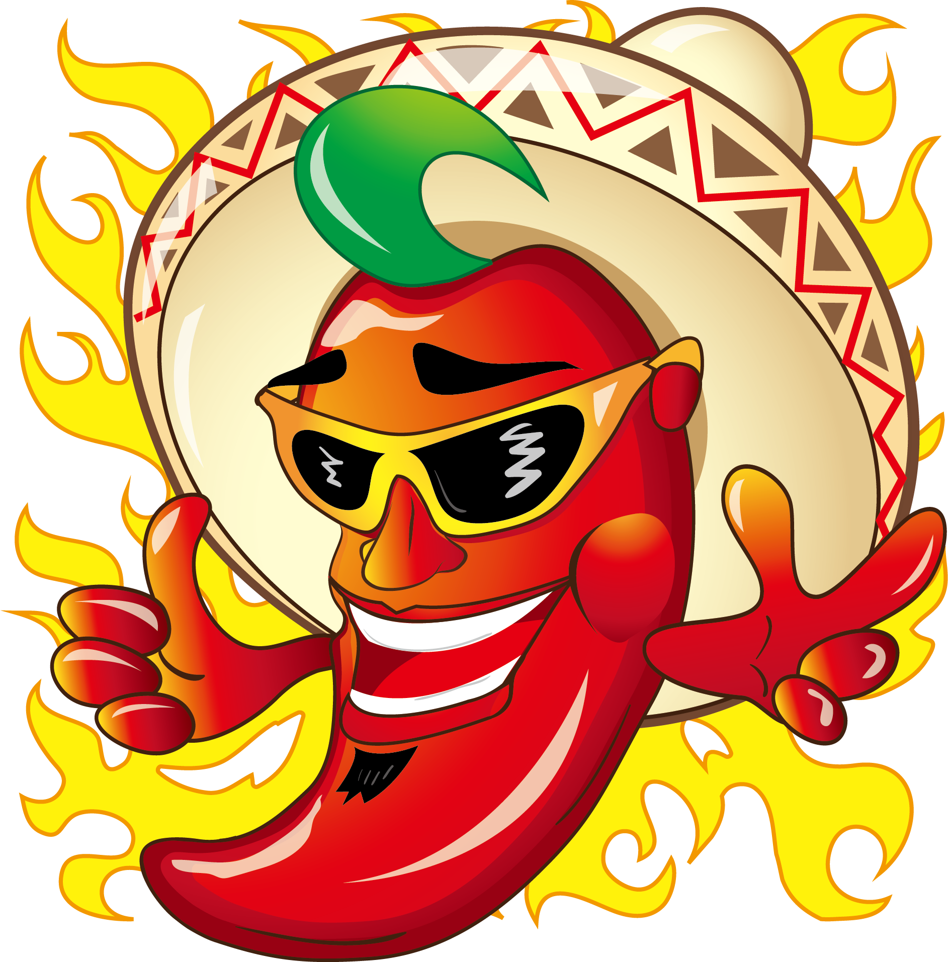 Cuisine Pepper Jalapexf1O Mexican Vector Chili Cartoon Clipart