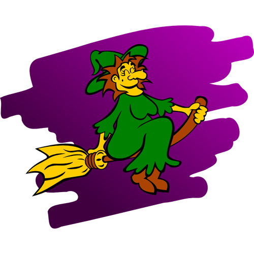 Yellow Faced Witch Clipart