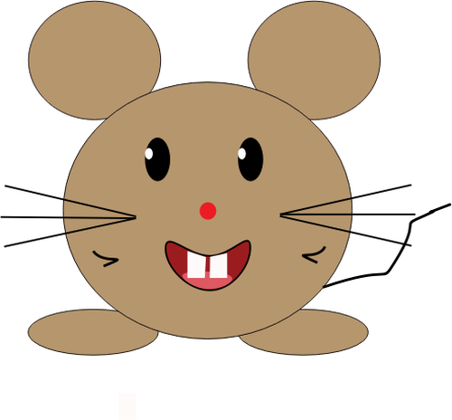 Of Smiling Brown Cartoon Mouse Clipart