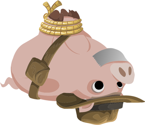 Hogtied Piggy Clipart
