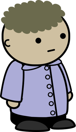 Kid With Blue Coat Clipart