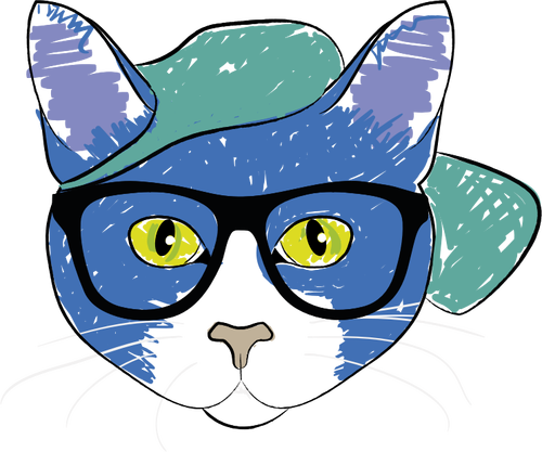 Cat Wearing Glasses Clipart