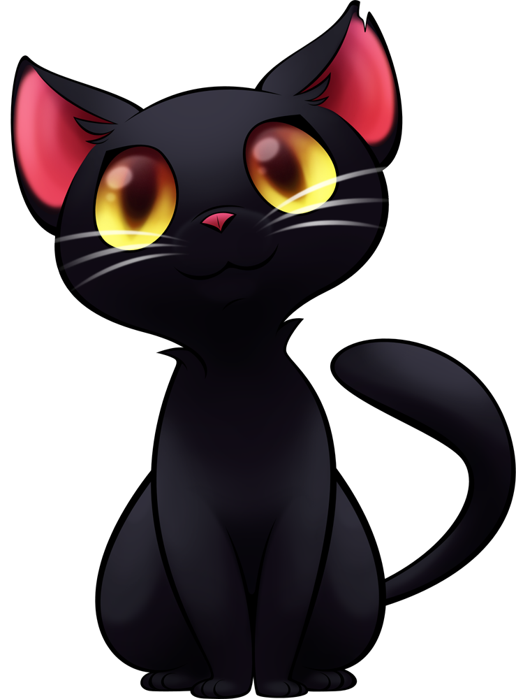 Kitten Black Cartoon Cat Download HD PNG Clipart